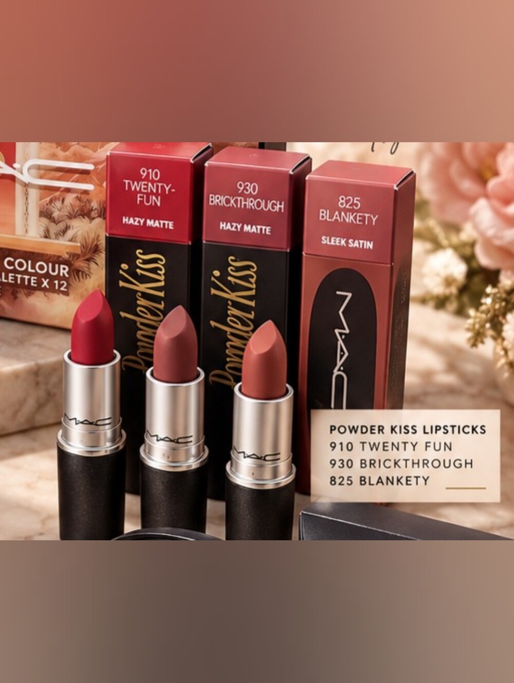 MAC Cosmetics Powder Kiss Trio — Twenty Fun, Brickthrough, Blankety